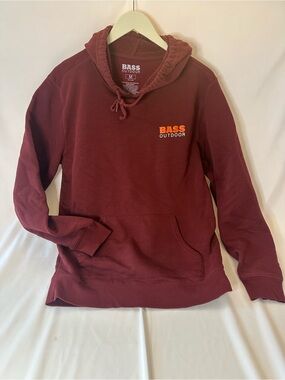 Bass Outdoor Women’s Maroon Pullover Hoodie with Orange Logo